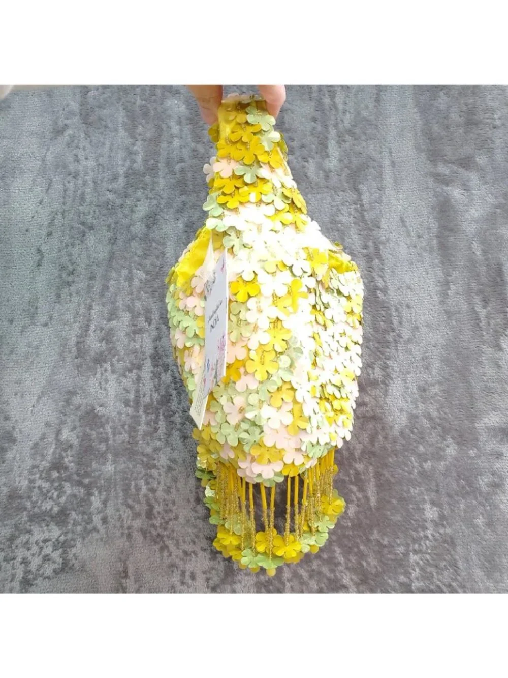 Handcrafted Viral TikTok Beaded Bag Made in India Yellow Flowers Fairy Cottage